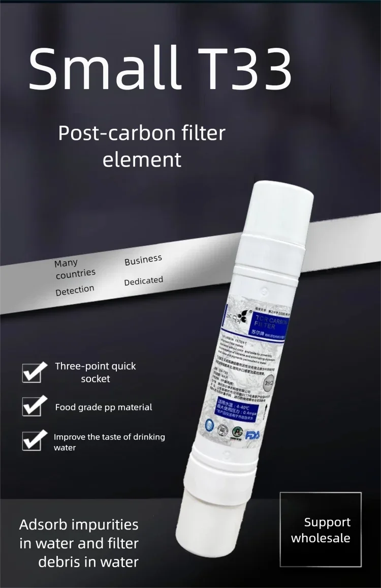 10 Inch Small T33 Post Carbon Filter Inline 3/8