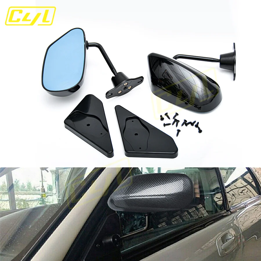 1 Pair Black Craft Square F2 Style Side Mirror Universal Racing F1 Car Rear View Mirror Door Side Mirror