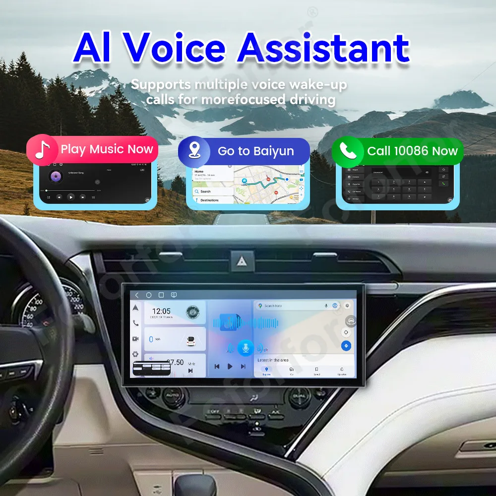 Car Media Player 15.8 Inch Android 15 HD Touch Screen GPS DSP Android Auto Car Radio Stereo Head Unit For Toyota Camry 2018-2020