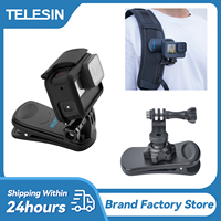 TELESIN For GoPro Hero 12 11 10 9 8 7 Backpack Clip 360 Rotary Clip Mount for Osmo Action Xiaoyi Insta360 X3 ONE R Action Carema