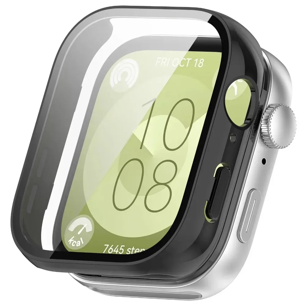 Matte Finish Ultra Thin PC Bumper Case With Built-in Glass For Huawei Watch Fit 3 Scratch Light Shockproof