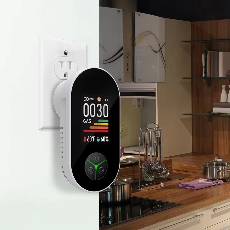 Mini Indoor CO Monitor Air Quality Analyzer and Co Gas Detector Plug Industrial Usage INDOOR Gas Leak Detector