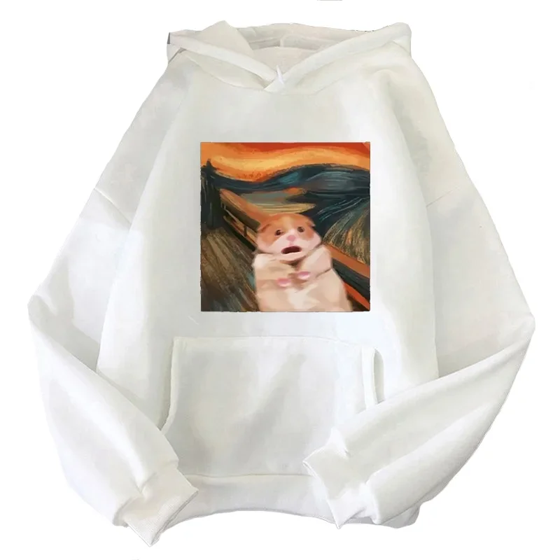 

Creative Funny Screaming Hamster Graphic Print Hoodies y2k Harajuku Casual Men's/Women's Pullover Tops Sweatshirts Clothing