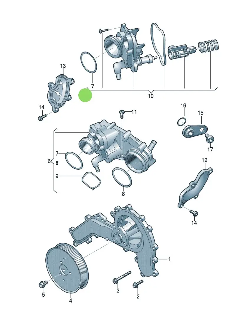 Hot Sales OEM 8K0965567B Cooling System NEW Engine Auxiliary Water Pump Electric Water Pump for Audi A6 Q7 A8 Car Accessories - view 4