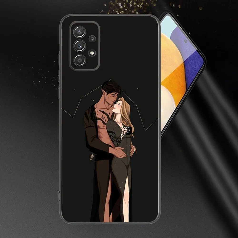 Acotar A C-Court of Mist And Fury Phone Case For Samsung Galaxy A13,A21s,A22,A31,A32,A52,A53,A71,A80,A91 Soft Black Phone Cover