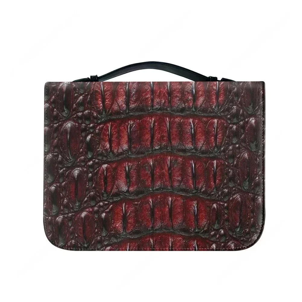 Crocodile leather Imitation Pattern Print Bible Bag Christian Gifts Cover Bible Pack Waterproof Leather Bag Pockets Package Case