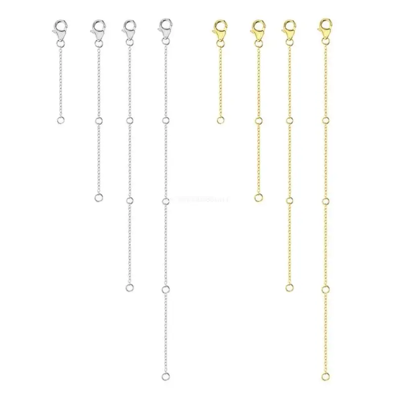 4Piece Pack Adjustable Chain Extender Set for Jewelry Making Gold/Silver Necklace and Bracelet Extension Chains Jewelry Dropship