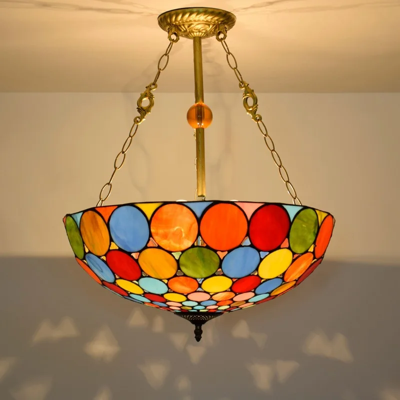 

Classic umbrella grape inverted lighting Tiffany stained glass Restaurant Bar Club bedroom Upward pendent lamp