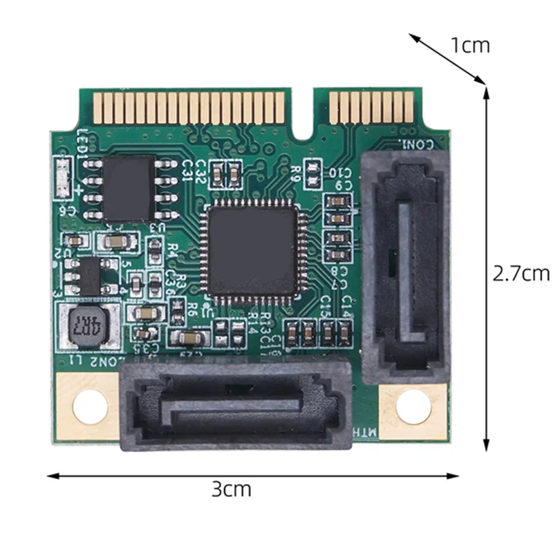 AEE7-Mini PCI-E SATA 2-портовая карта контроллера SATA III 6G Mini PCI Express Карта адаптера SATA3.0 Mini PCI Express SSD Простая установка