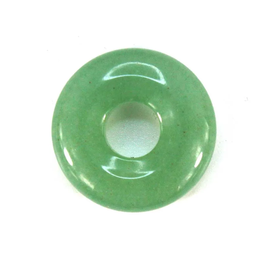 20mm Donut Round Crystal Stone Pendants For Women Jewelry DIY Natural Rose Quartz Labradorite Lucky Coin Pendant Necklace Making