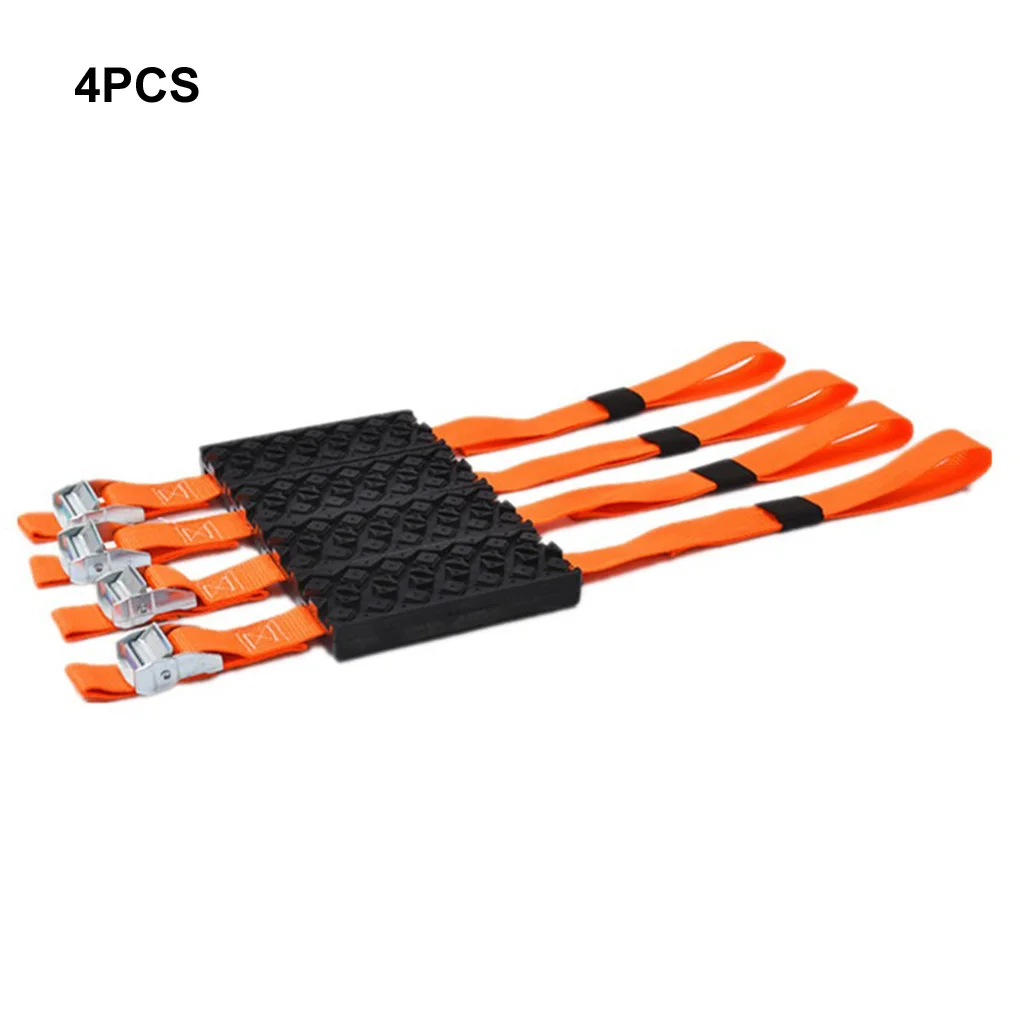 

4PCS Car Tire Snow Chains Straps Emergency Snow Sand Anti-Skid Chains for Snow Mud Ice Car Tire Traction Blocks Tire Mud Sand