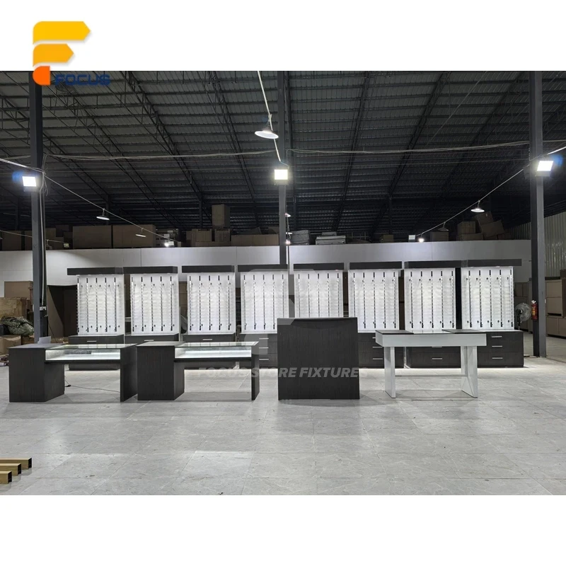 custom.Modern Interior Decoration Tempered Glass Glass display cabinet OEMService Shopping mall eyeglass