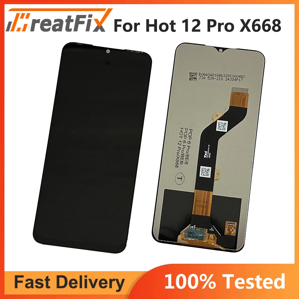 

Original Tested For Infinix Hot 12 Pro X668C LCD Display Touch Screen Digitizer Assembly For Infinix Hot12pro Hot12 PRO X668 lcd