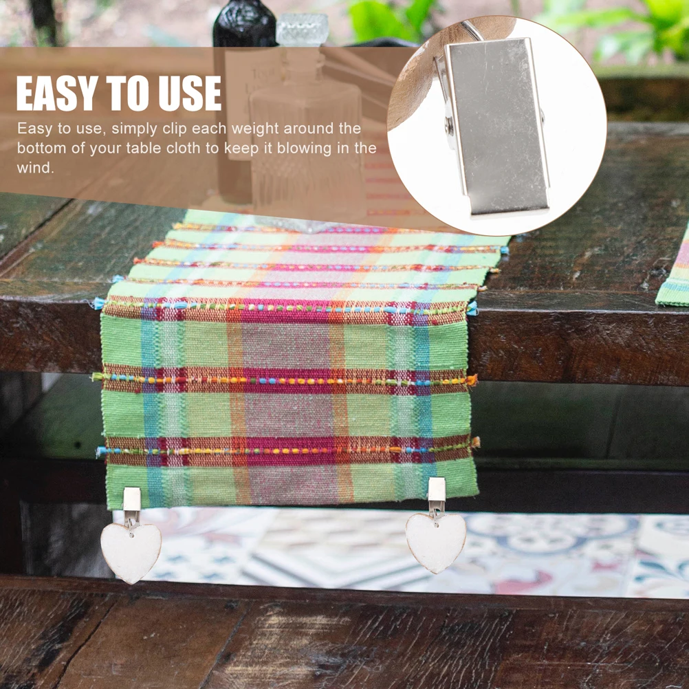 

6Pcs Tablecloth Weights Heart Shape Marble Clamps Waterproof Rustproof Table Cover Clips Creative Dining Room Decoration