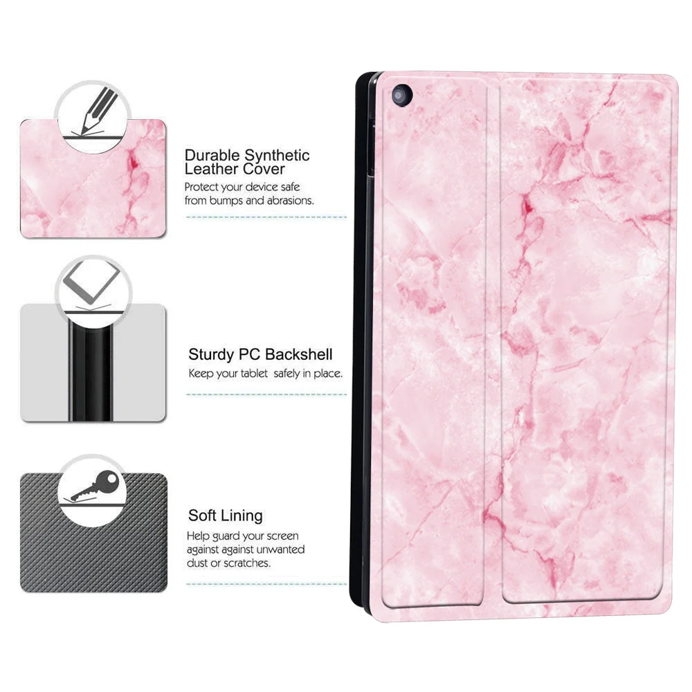 Customized Name Compatible With Amazon Fire HD 10 (5/7/9th gen 2015/17/19)Tablet Stand Durable Slim Protection Case view 3
