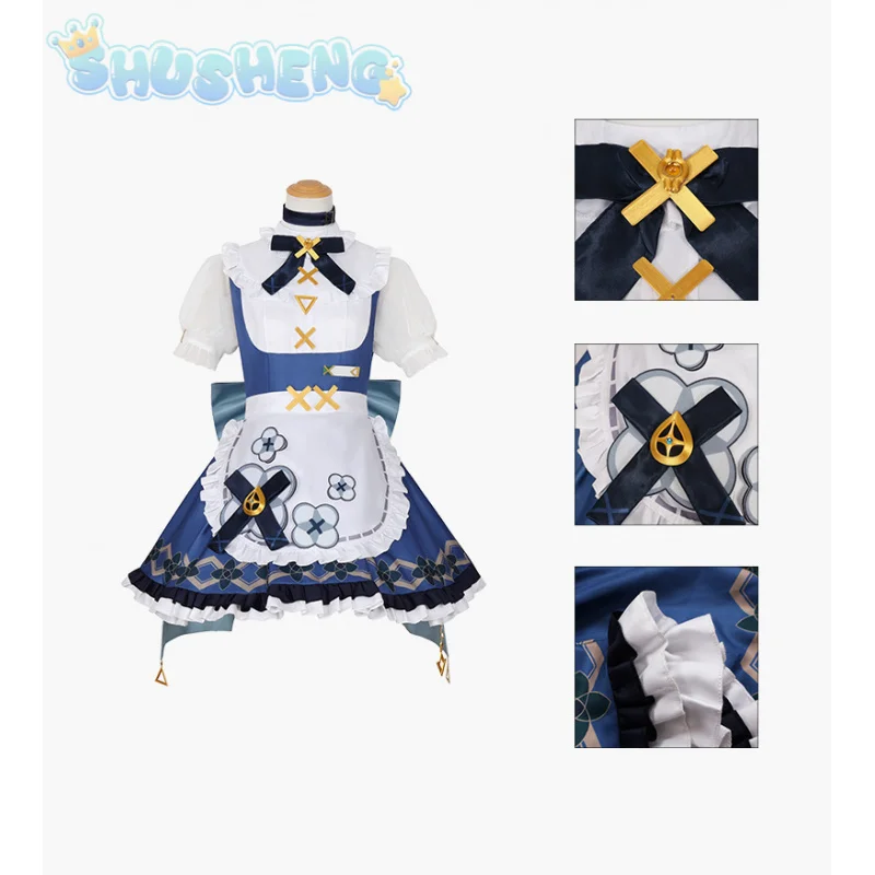 Game Genshin Impact Faruzan Cosplay New Sweet Maid Dress Party Carnival Lolita Uniform Large bow tie Accessory girl Faruzan Set