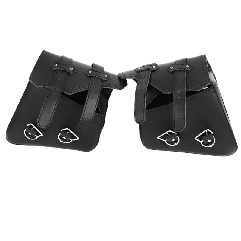 

2PCS Motorcycle Saddle Bag Black PU Leather Large Capacity Waterproof Swingarm Bag for Motorbikes
