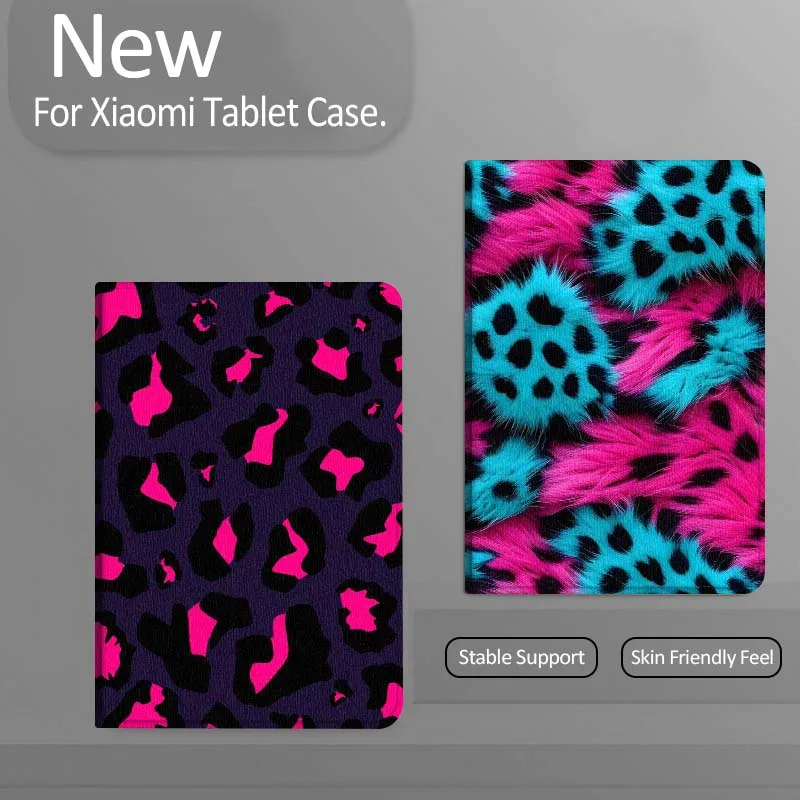 

Cartoon Leopard Fur Print Tablet Case For Xiaomi Redmi Mini Pad SE K 2 4 5 6 7 8 2023 2025 11 8.8 11.2 10.1 Pro Gift