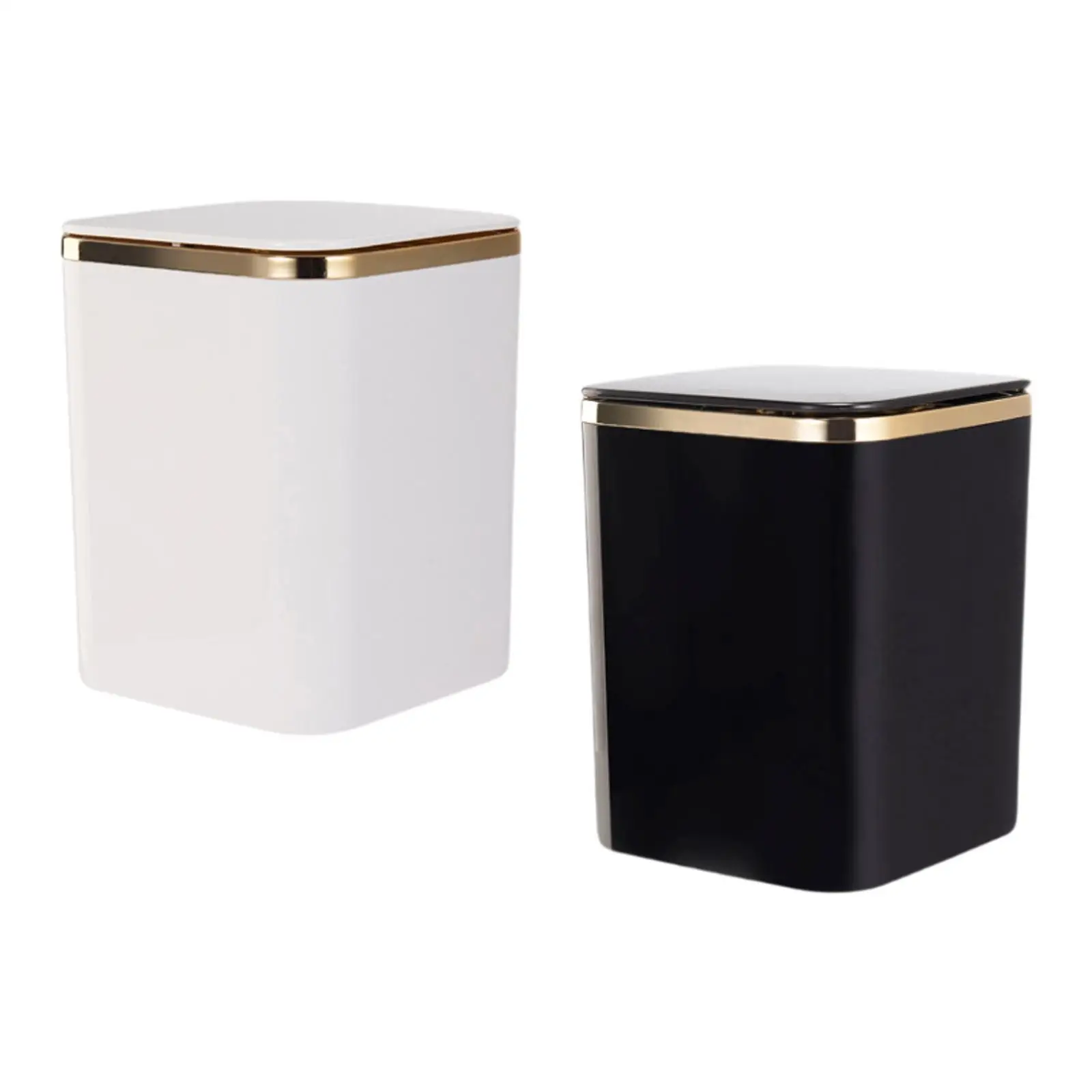 Small Trash Can Mini Wastebasket with Press Top Desk Trash Bin Garbage Basket for Living Room Office Bedroom Beside