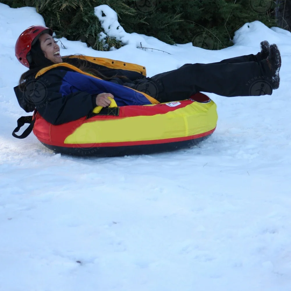 Pulling 100cm 120Cm Pvc Adult Winter Heavy Duty Snow Tubing Slide Inflatable Sleds Seat Snow Tube For Snow With Canvas Cover