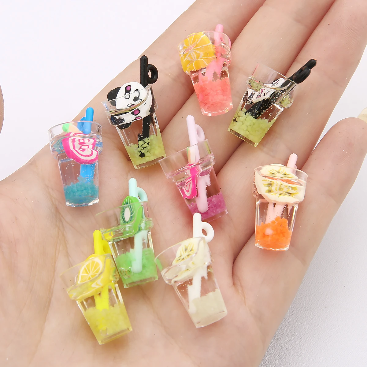 

4/6pcs Cute Resin Ice Cream Fruit Strawberry Juice Charm Pendant for DIY Necklace Earring Keychain Making Jewelry Accessories