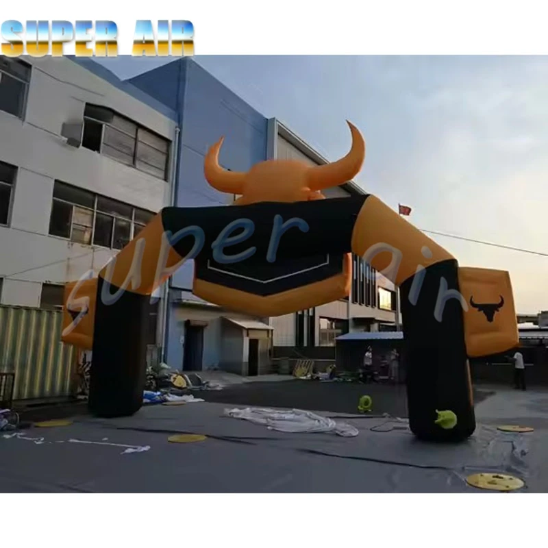 Maßgeschneiderter aufblasbarer Stierkampfbogen mit Stierkampfdekoration für die Bühne mit Luftgebläse
