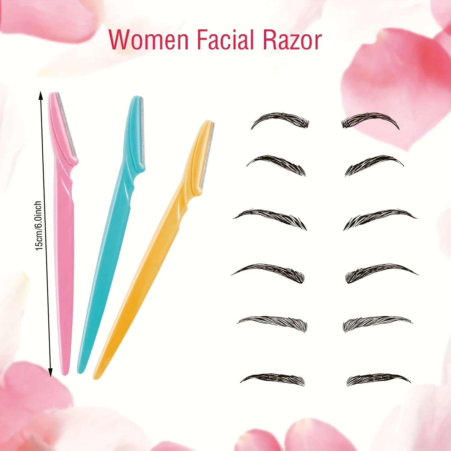 96 Eyebrow Trimmers, Suitable for Beginners, Facial Hair Removal Tools, Facial Eyebrow Razors, and Hair Removal Razors with Protective Covers