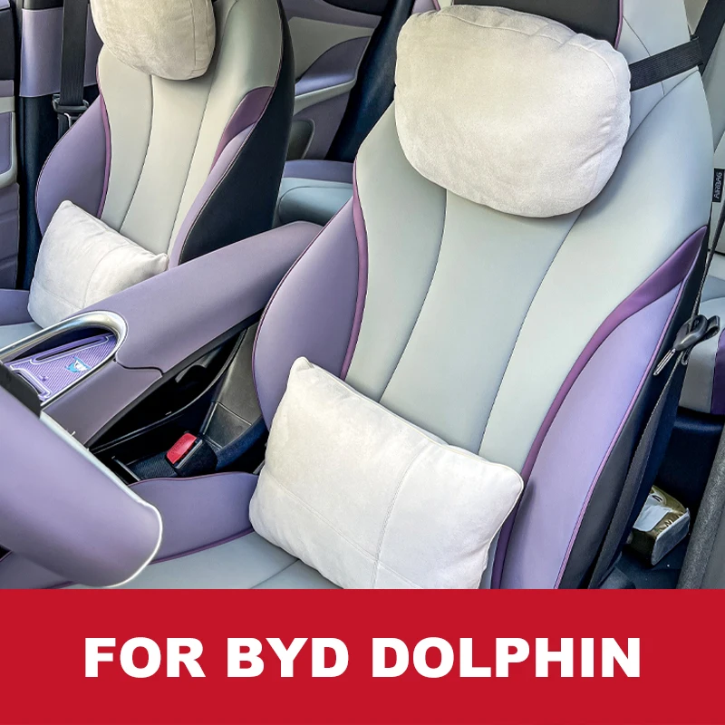 Car Headrest Neck Pillow Lumbar Back Support Seat Cushion Neck Head Waist Back Cushion Pad For Byd Dolphin 2023 2024 2025