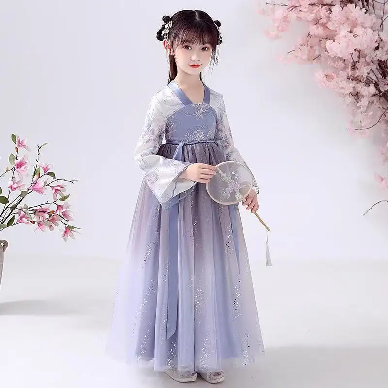 Gaun Anak Perempuan Retro Hanfu Tiongkok