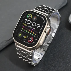 Luxury Metal Band For Apple Watch 9 Ultra 2 49mm 41 45mm Stainless Steel Strap Correa for iWatch Series 9 8 7 6 SE 40mm 42 44mm