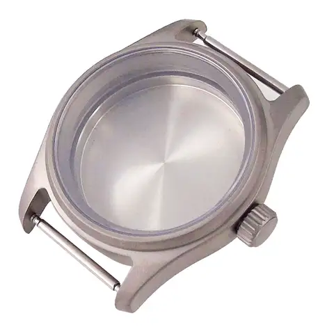 36mm Pilot Diver Watch Case Titanium or 316L Steel Fit for NH35 NH36 PT5000 ETA2824 Sapphire Crystal 200M Waterproof Screw Crown