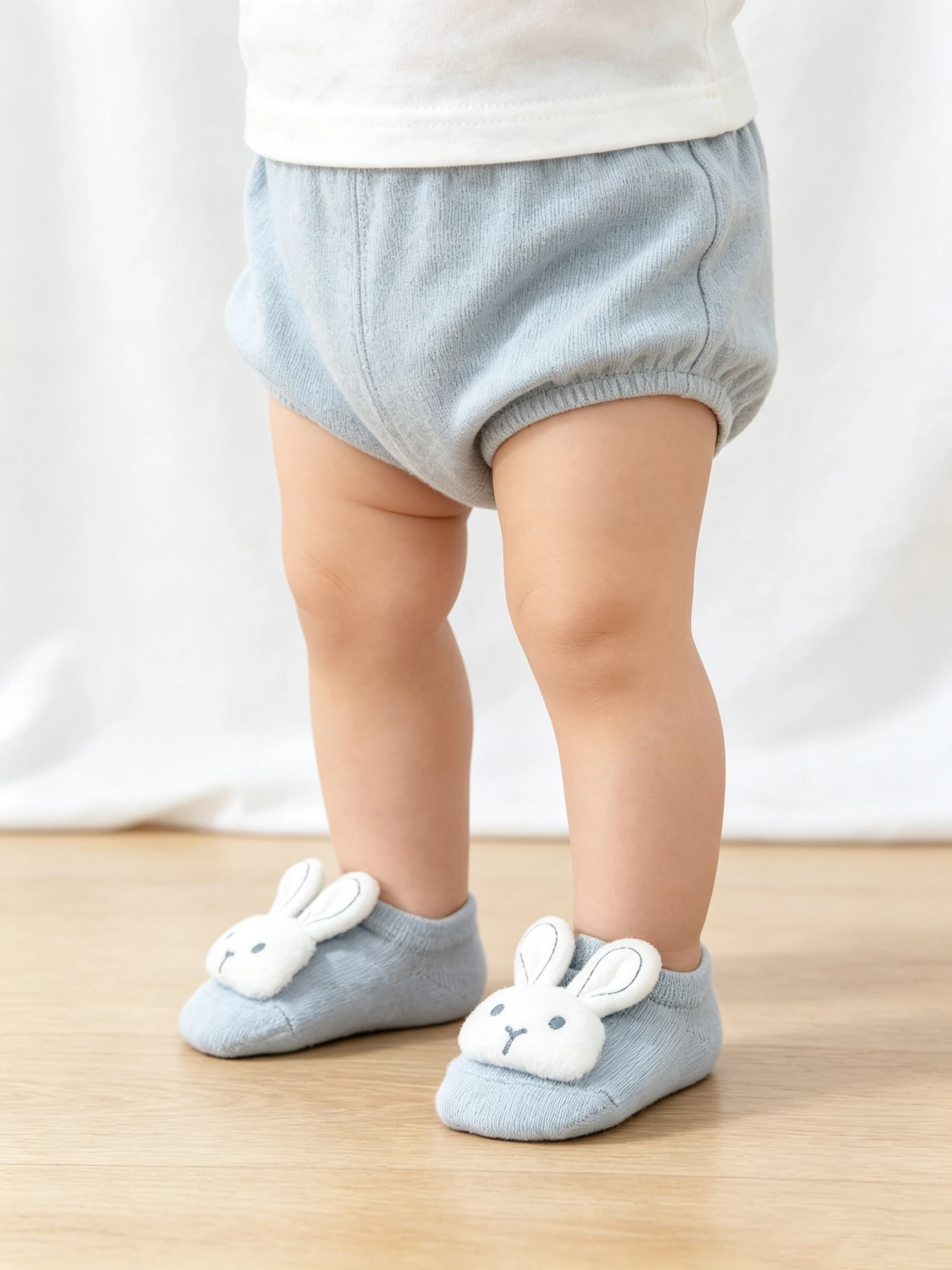 1Pack Infant Girls Cotton Invisible Socks 3D Fluffy Rabbit Cartoon Soft Socks Newborn Monthly Photography Gift Socks 0-2 Years view 4