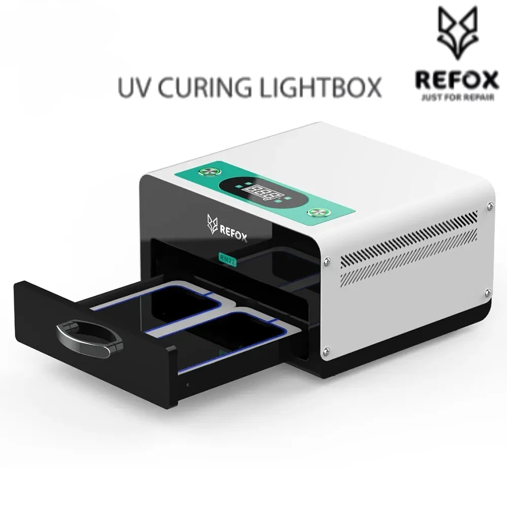REFOX RM22 UV Adhesive Curing Lightbox for Mobile Phone LCD Screen Refurbishment Curing of Waterproof Adhesive