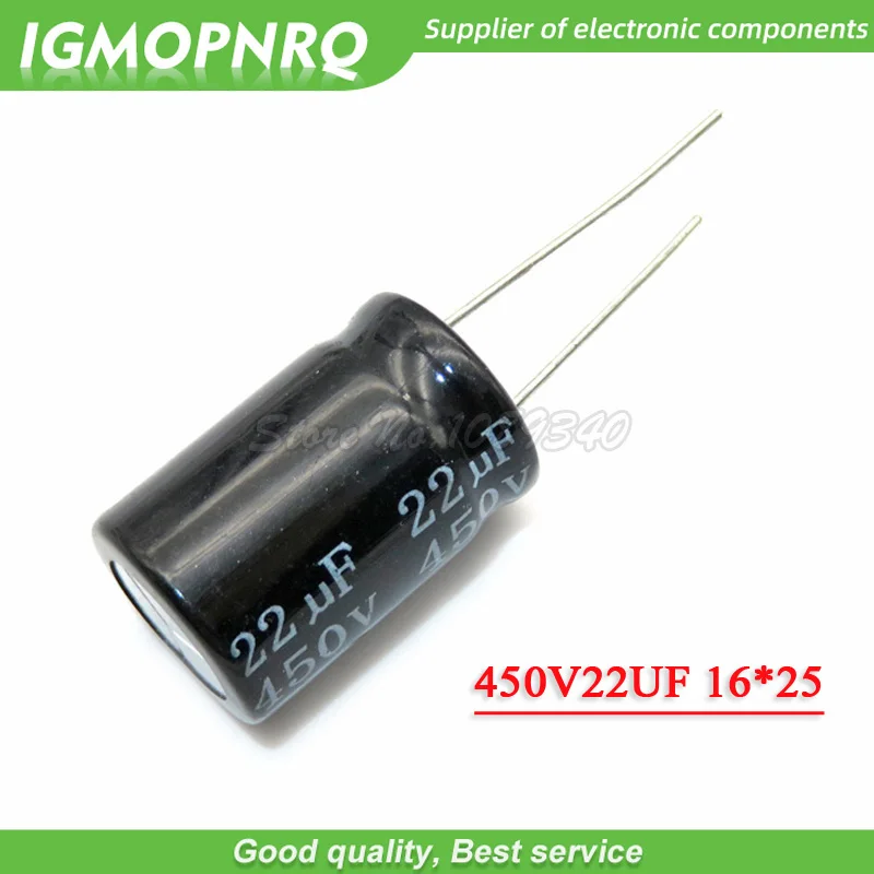 10 sztuk 450V22UF 16*25mm 22UF 450V 16*25 aluminiowy kondensator elektrolityczny