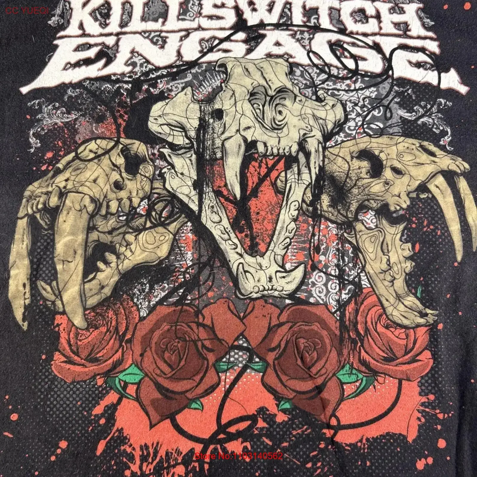 

Killswitch Engage T Shirt Med Metal Hardcor Skulls Roses 2009 vintage Washed Casual fashion Stylish homme Comfortable Soft