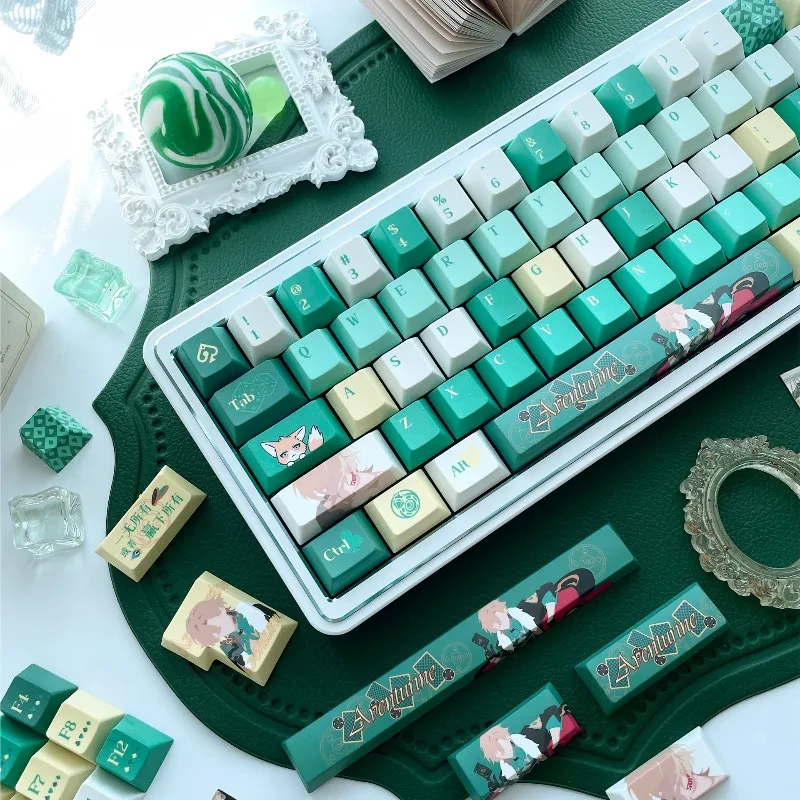 Honkai: Star Rail Aventurine  Anime Gaming Keycap Mechanical Keyboard PBT Five-side Dye-sub Custom Keycap PC Accessories Gift