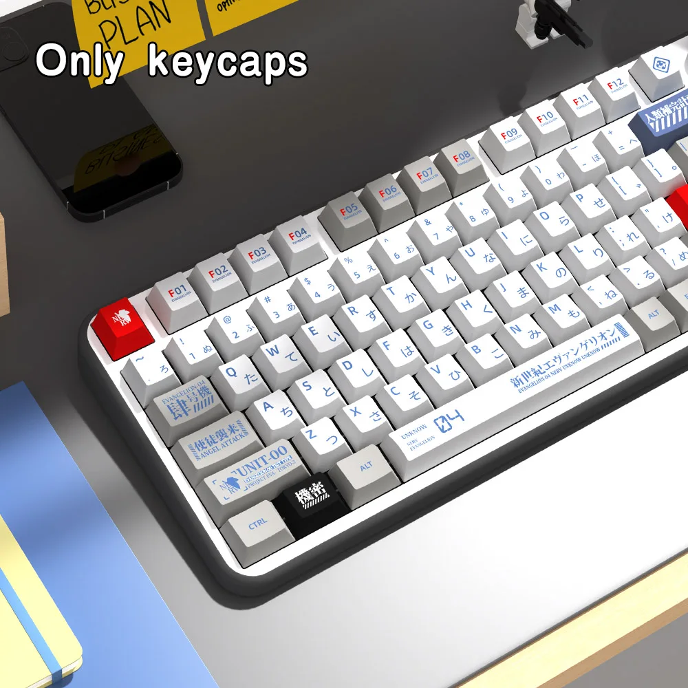 Imagem -03 - Perfil Personalizado Cherry Pbt Keycap Teclado Mecânico Gmk Cherry mx Switch Eva 04 Inglês Japonês 139.156 Chaves