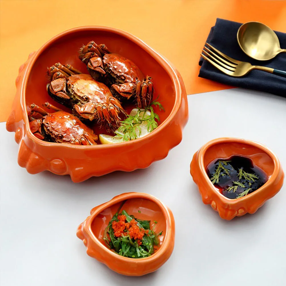 

Crab Ceramic Disc Small Dish Ceramics Cute Bowl Crab-shaped Plate Decorative