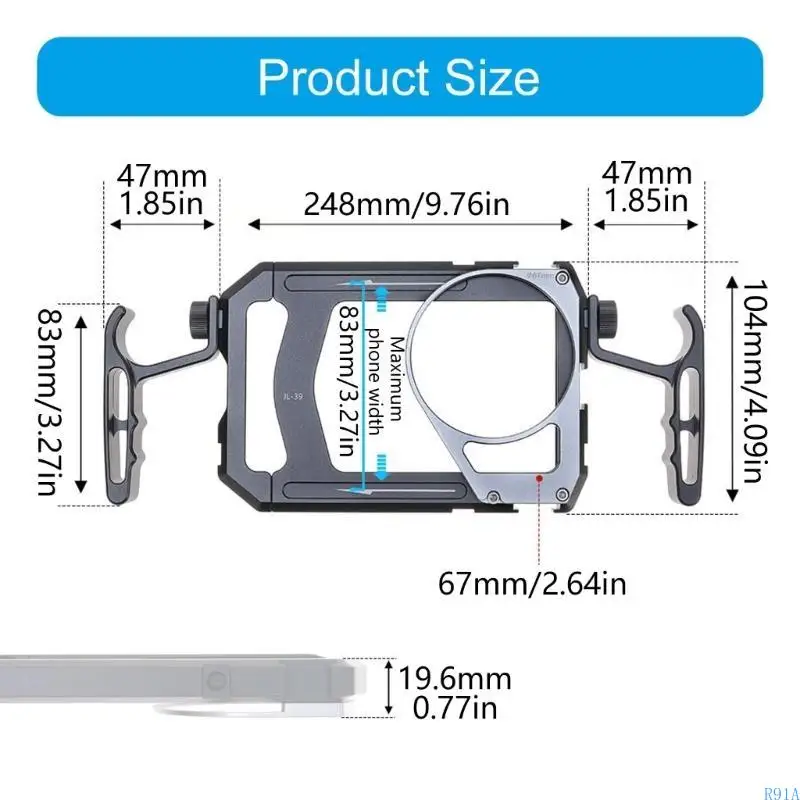 

R91A Smartphone Camera Frame Innovative Smartphone Camera Frame Supports Filter Attachment Camera Accessory for Smartphones