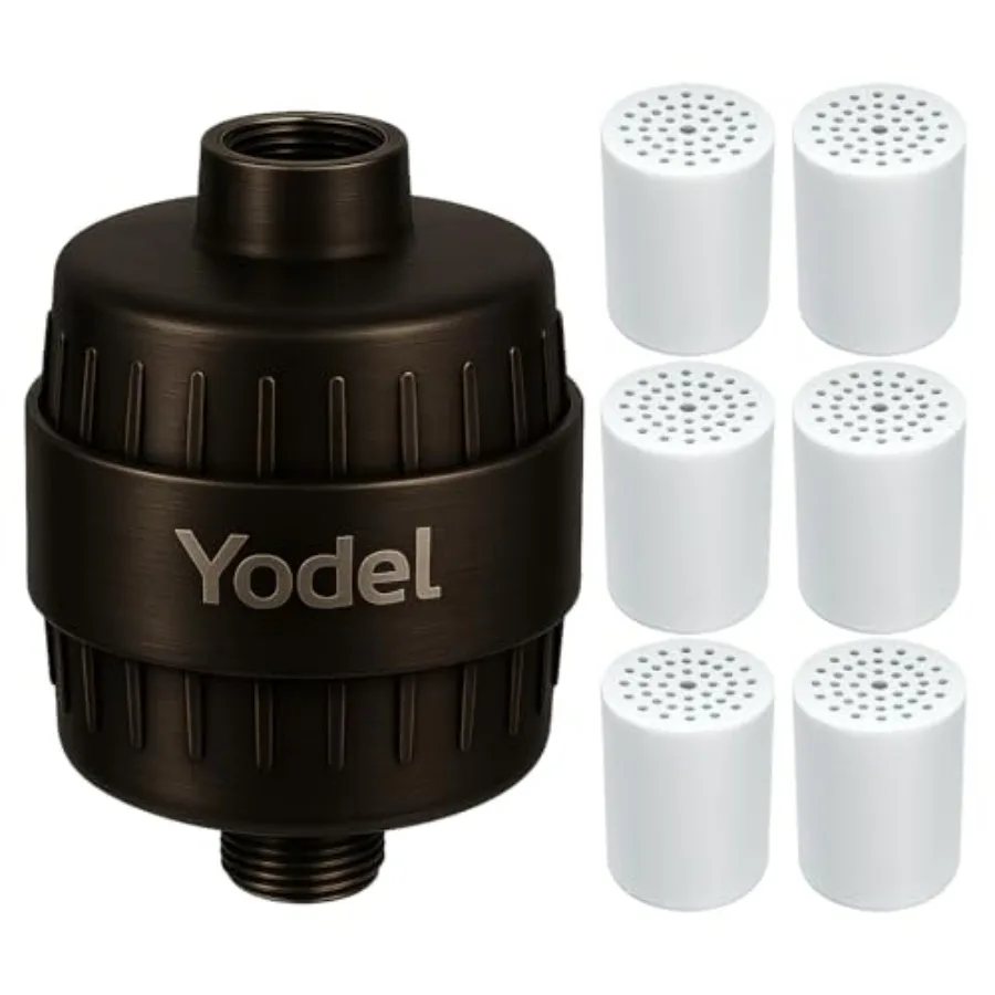 

Oil Rubbed Bronze Shower Filter with 6 Cartridge - Hard Water Softener 99% Removes Chlorine and Impurities Improves Skin