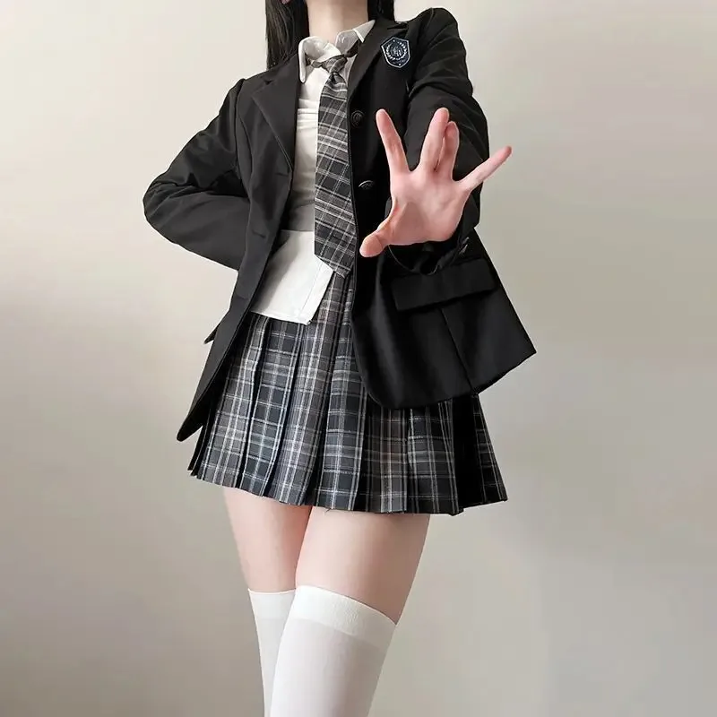 JK Uniform Spring sweet cute suit jacket College Shirt Kawaii JK Uniform Pleated skirt three-piece college-style suit