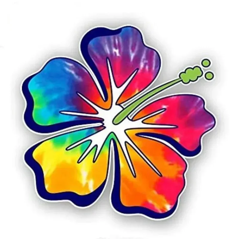 Car Sticker Exterior Accessories Decal Hibiscus Flower Hawaii Funny for Car Window Motorcycle Decorative