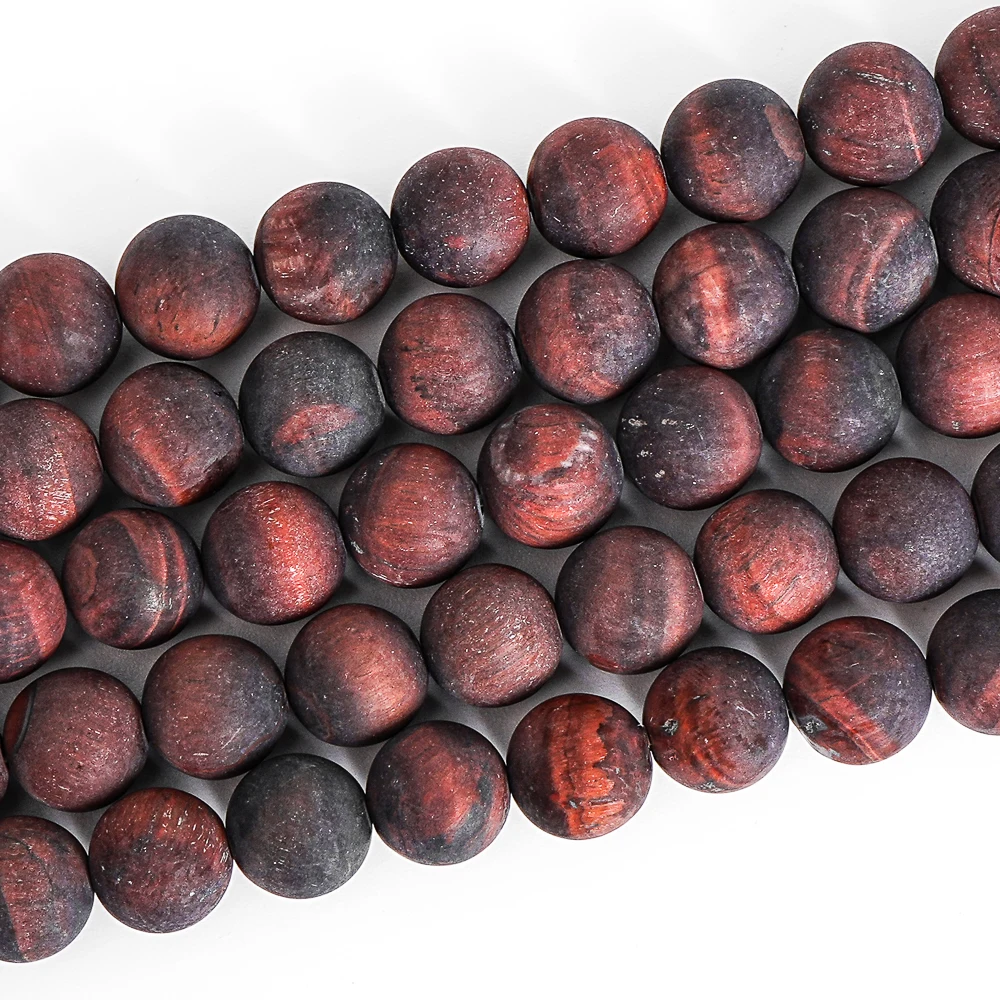 Natural Matte Mahogany Red Tiger Eye Beads 6/8/10mm Round Loose Beads for Jewelry Making DIY Bracelet Necklace Supplies