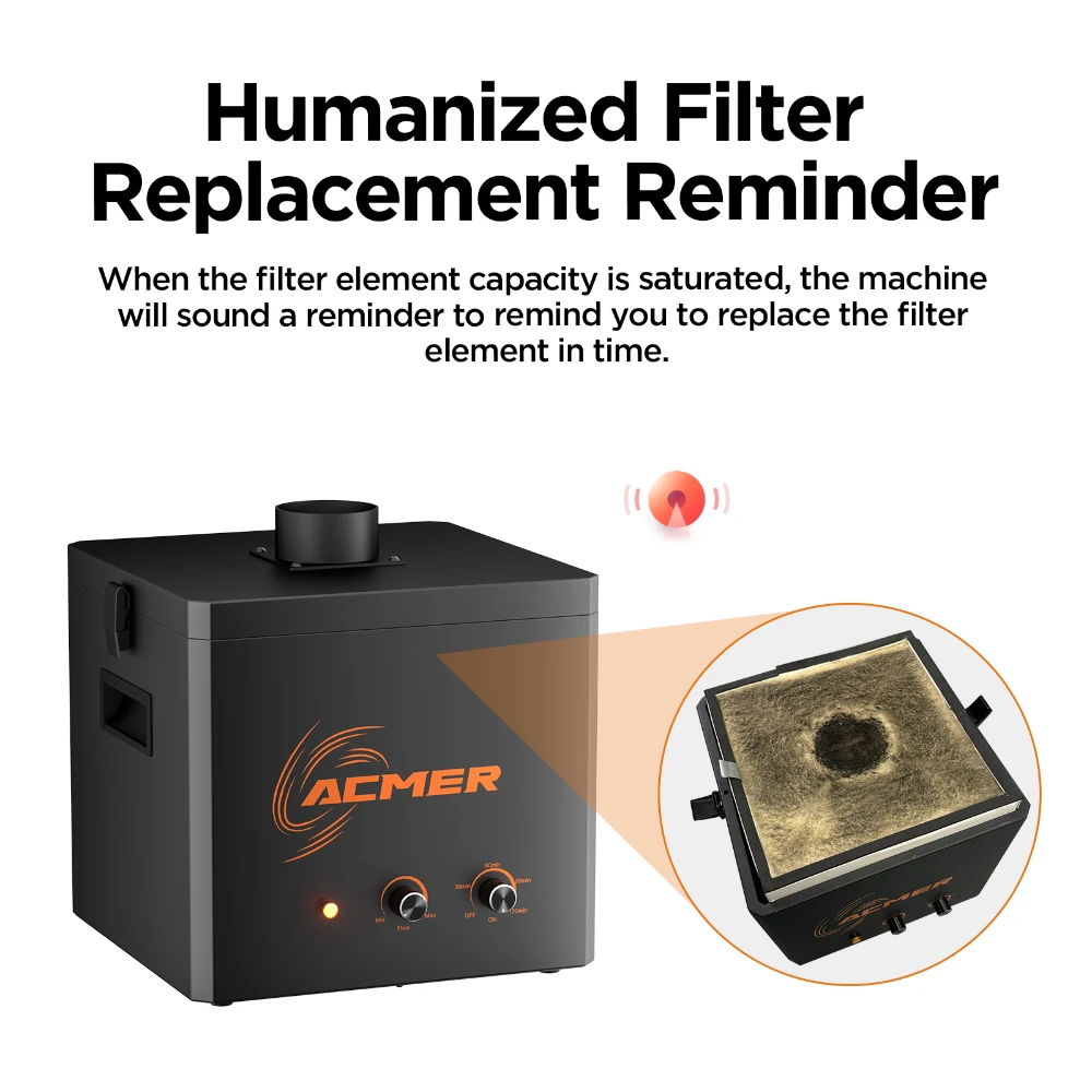 ACMER AP220 Smoke Purifier Purification Cleaner High efficiency layer filter Smoke Fume Extractor Compatible with Laser Engraver