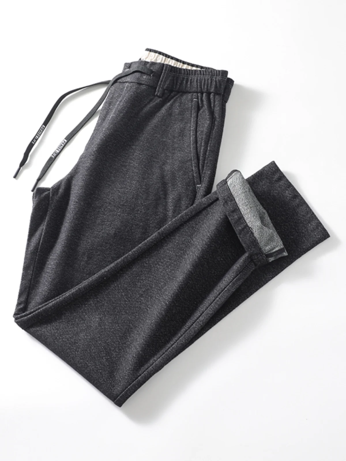 

Warm Comfortable Men's Casual Pants Mid-Low Waist Straight Leg Faion Urban Sle Thiened Autumn Winter New Sle