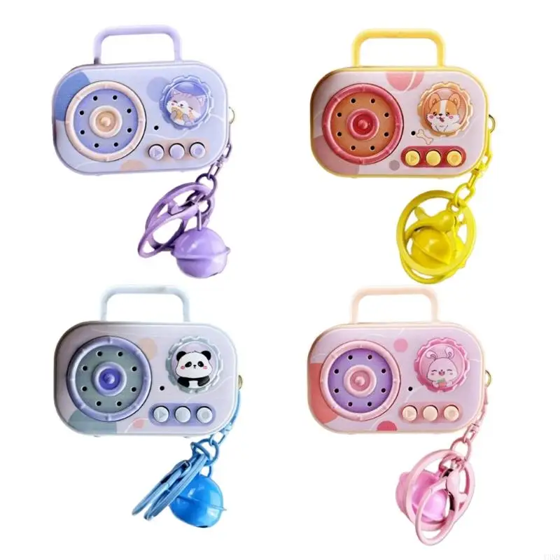 Y3nd Portable Cartoon Music Box Keychain Music Recorder Keychain acrescenta diversão para deslocar festas gravar