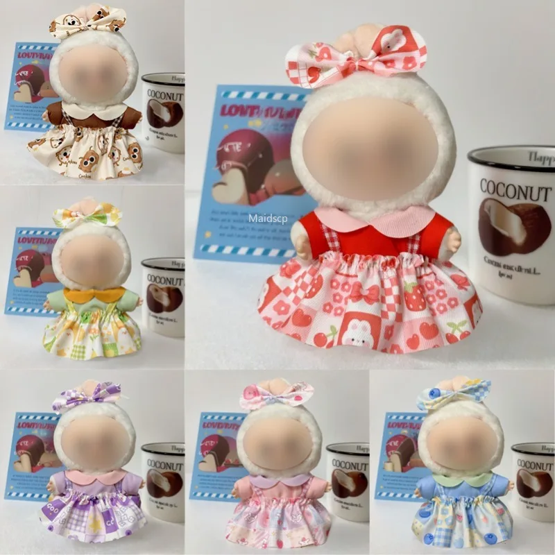 

Doll Clothes for Labubu 17cm Series Dolls, Adorable Chic Dress Set for 17cm Dolls Accessories (no Doll No Shoes)