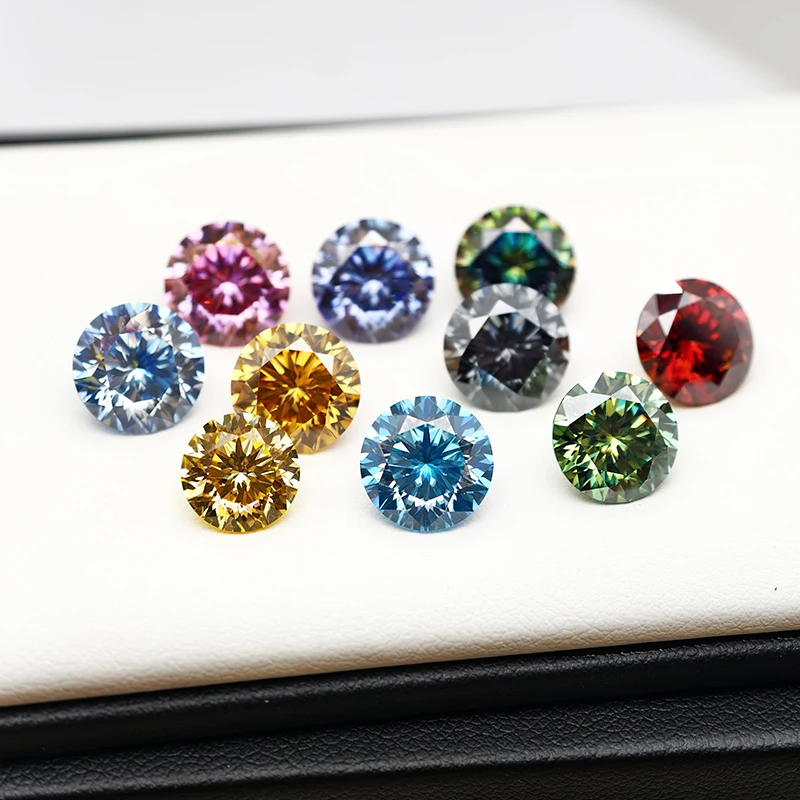 Multi-Color Plum Blossom Cut 5.0mm-9.0mm Moissanite Loose Stone Pass Diamond Tester Moissanite Gemstone with GRA Certificate