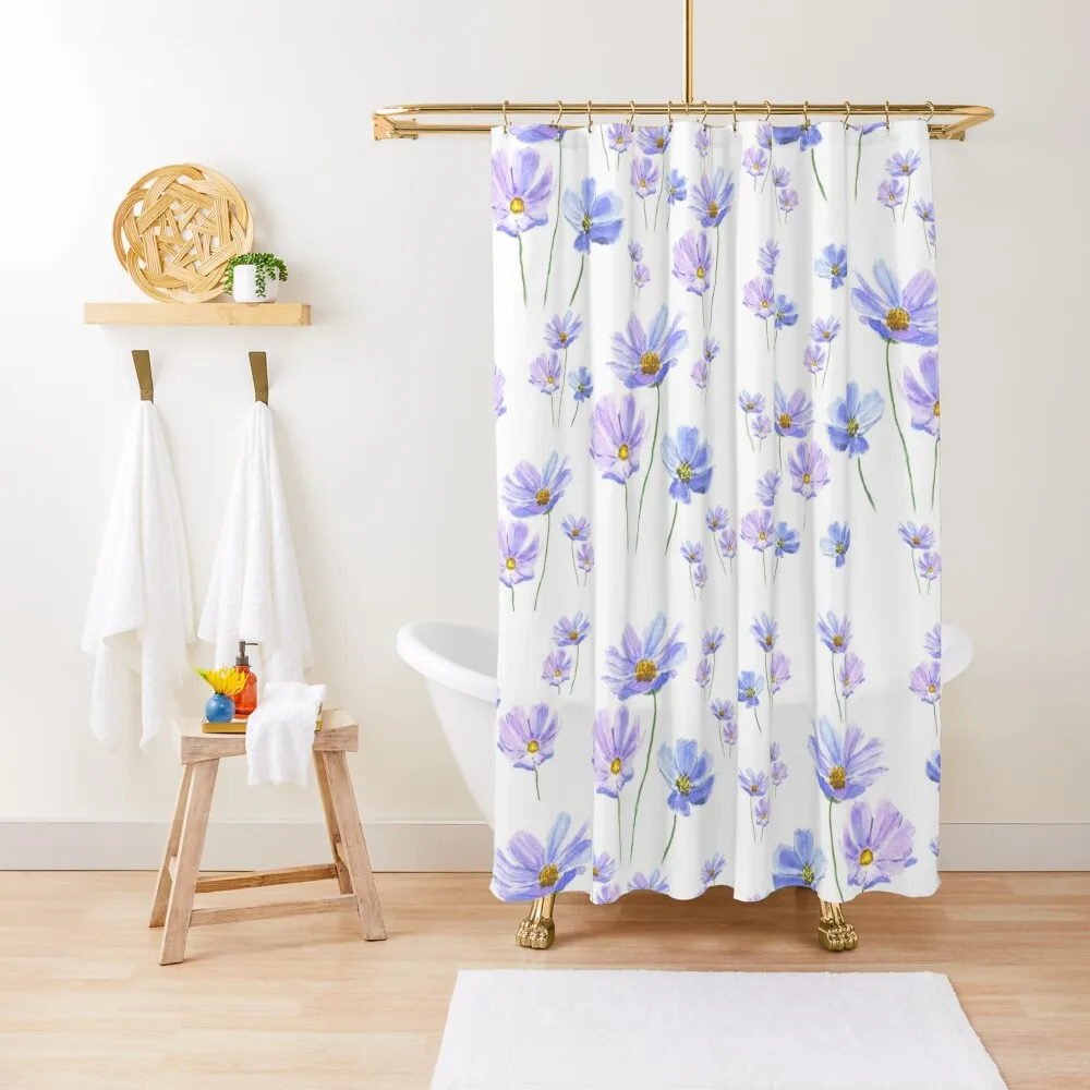 

purple cosmos pattern Shower Curtain Modern Accessory Bathrooms Anime Bathroom Bathroom Shower Set Shower For Bathroom Curtain