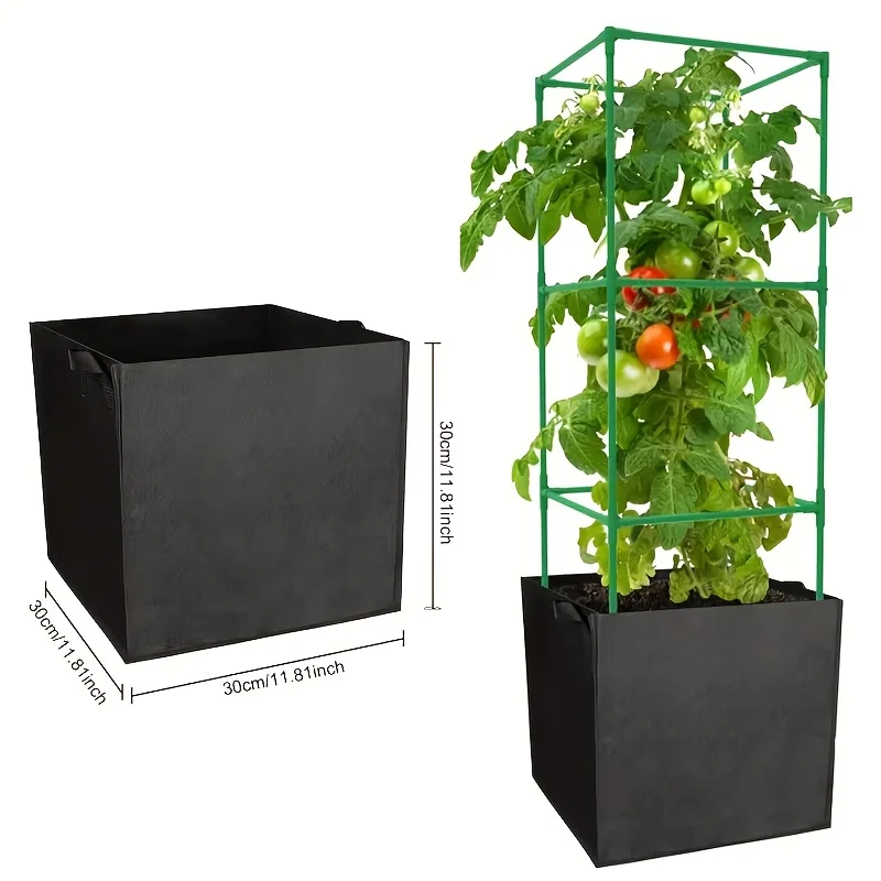 

3PCS Non-woven Growing Bags Vegetable Flower Potato Pouch Root Container Garden Square Pots Planters Supplies